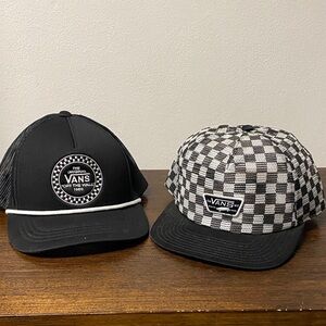 Vans Black and Checkered Hat Duo
